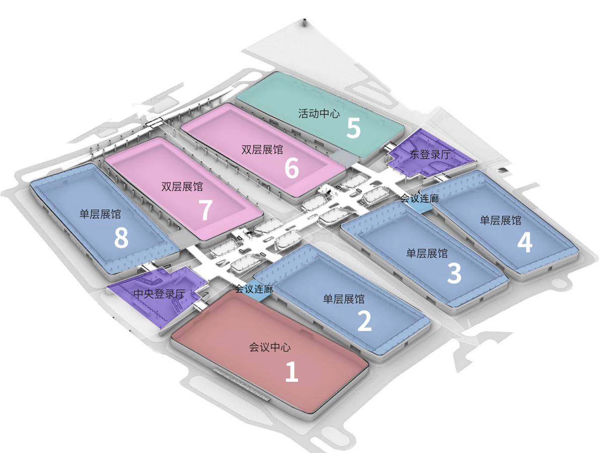 杭州大會展中心展館分布示意圖